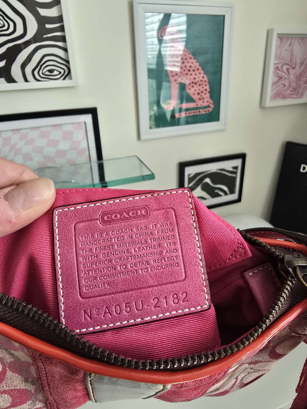 Authentic Y2K Coach Pink Demi Metallic Purse W/Cherry Charm - Rare - Picture 5 of 7